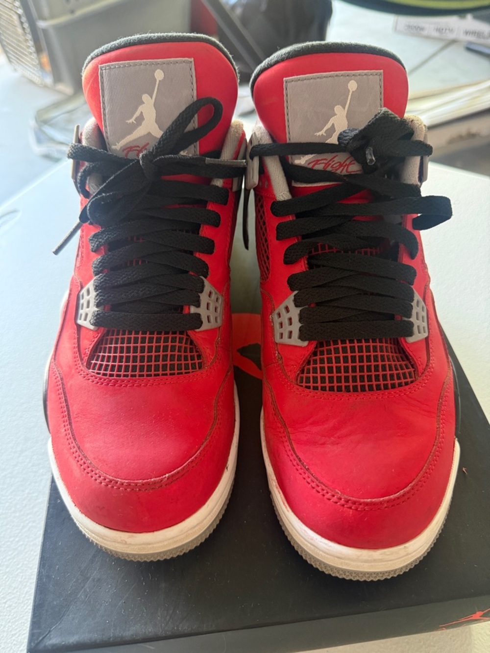 Air Jordan 4 Retro Red and Black Men's Shoes
